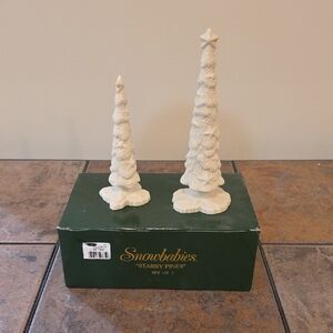Department 56 Snowbabies Starry Pines Set - White